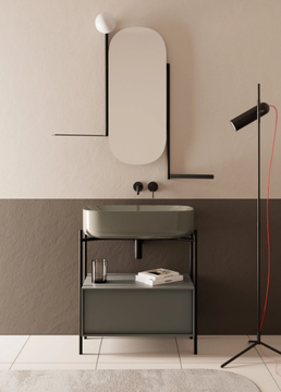LAILA - Metal vanity unit with drawers by Scarabeo Ceramiche - view 3